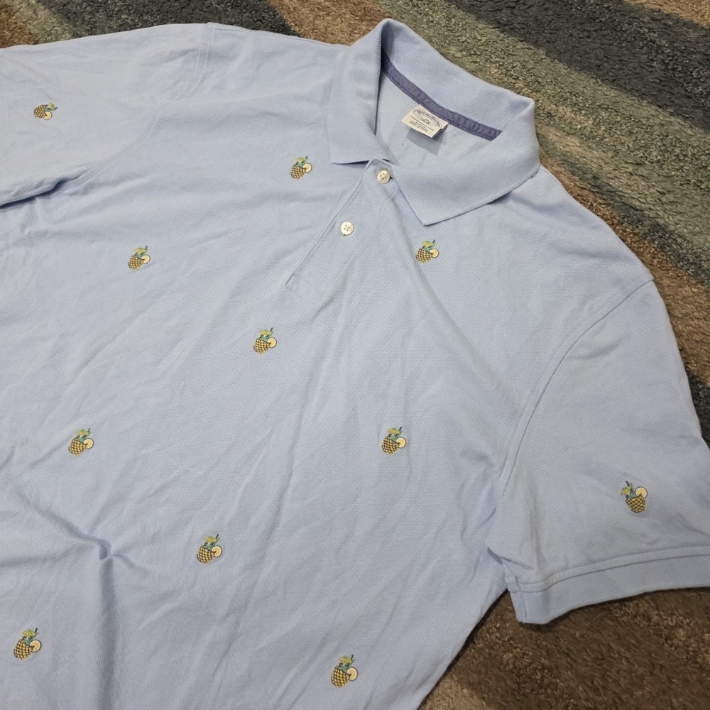 Brooks Brothers Polo Shirt Mens XL Extra Large Slim Fit Pineapple Embroidered